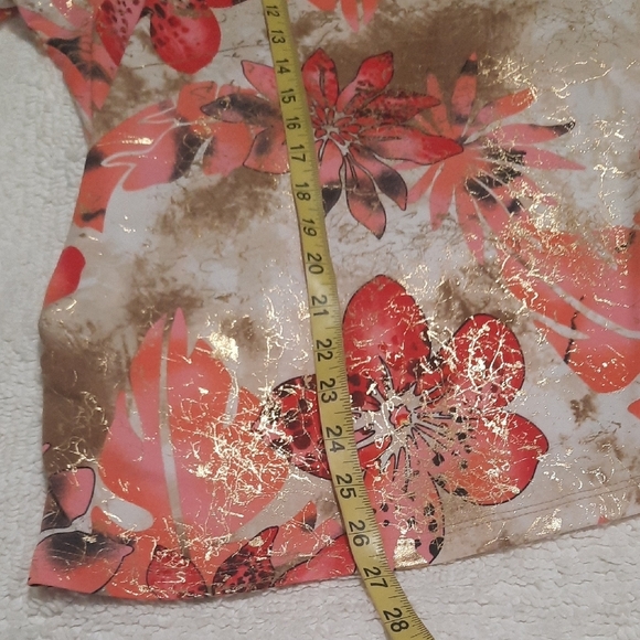 Alia Floral Blouse - Coral and Olive - Picture 5 of 6